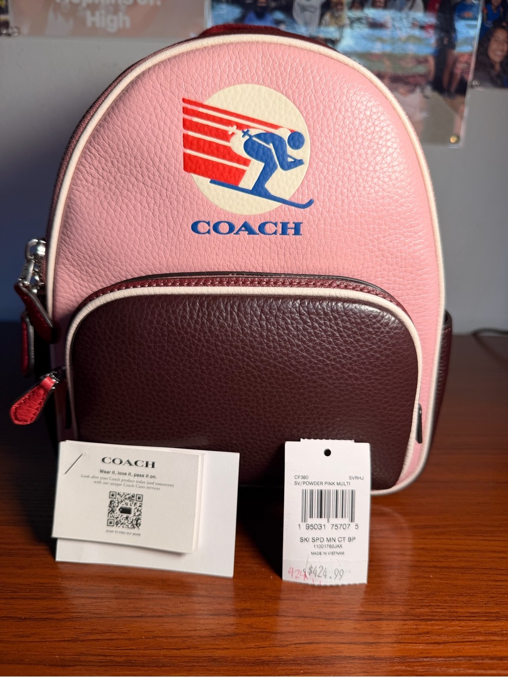 NWT Coach Mini Court Colorblock Ski Backpack CF380